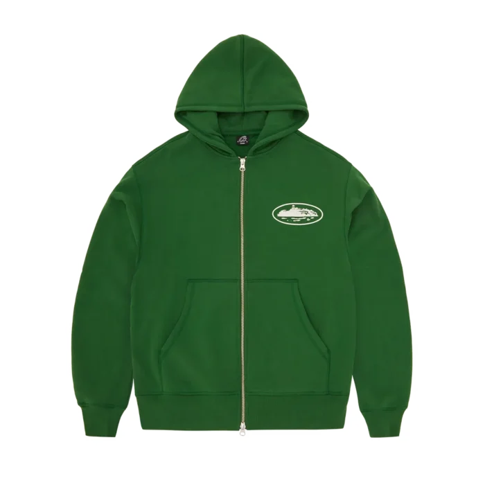 ISLAND PUFF PRINT ZIP HOODIE [GREEN]